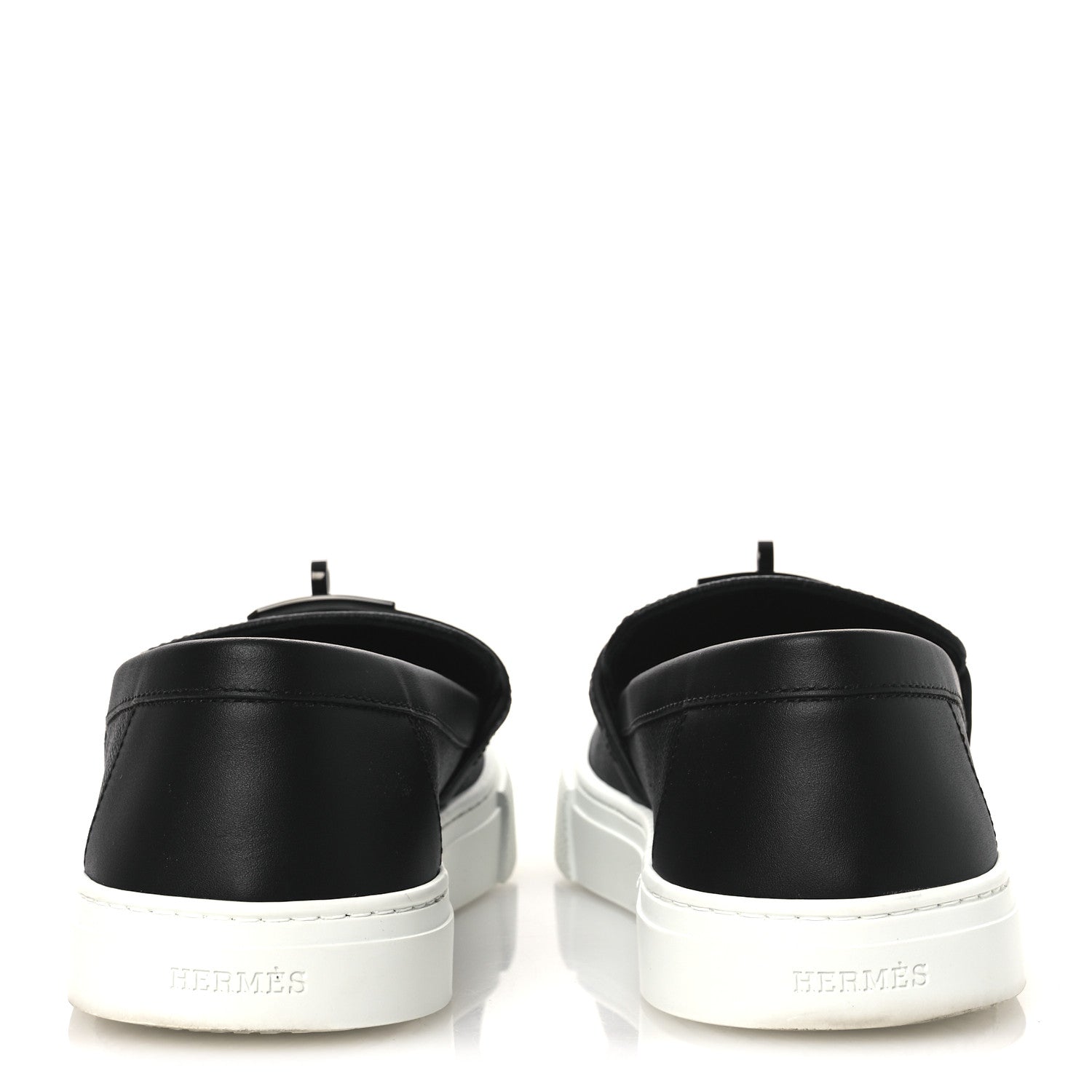 Hermes Calfskin Game Slip On Sneakers 39.5 Black 6 of 10