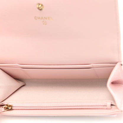 Chanel Caviar Quilted Crystal CC Large Gusset Flap Wallet Pink 5 of 10