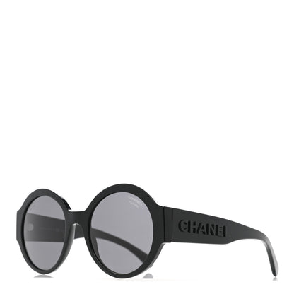 Chanel Acetate Polarized Round Sunglasses 5410 Black 1 of 10