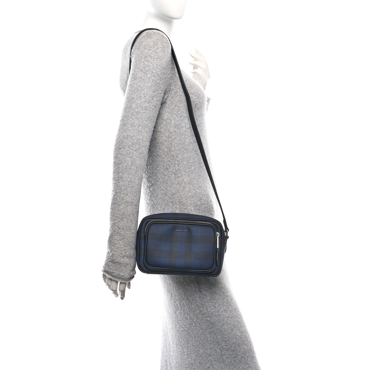 Burberry Canvas Check Paddy Messenger Navy Blue 2 of 9