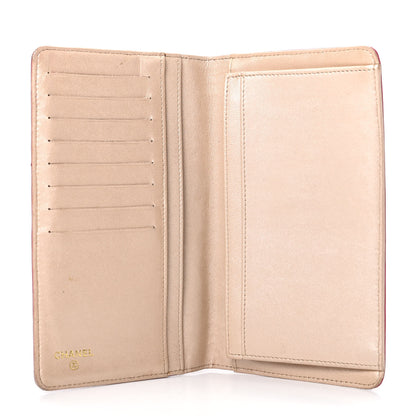 Chanel Lambskin Camellia Embossed Yen Wallet Fuchsia 5 of 6
