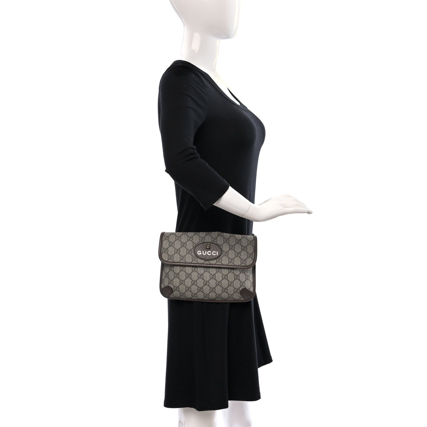 GG Supreme Monogram Neo Vintage Web Belt Bag Brown
