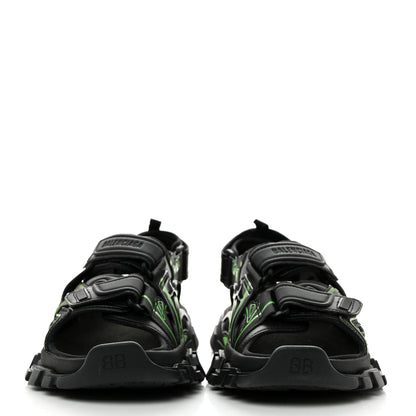 Balenciaga Rubber Neoprene Bi-Color Womens Track Sandals 37 Black Fluo Green 2 of 10