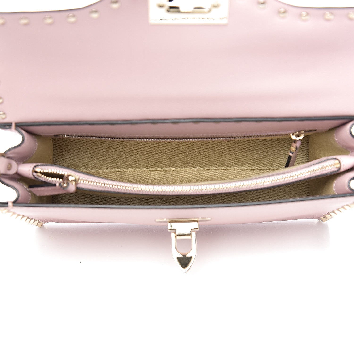 Valentino Garavani Vitello Small Rockstud Single Handle Flap Bag Cipria 4 of 10