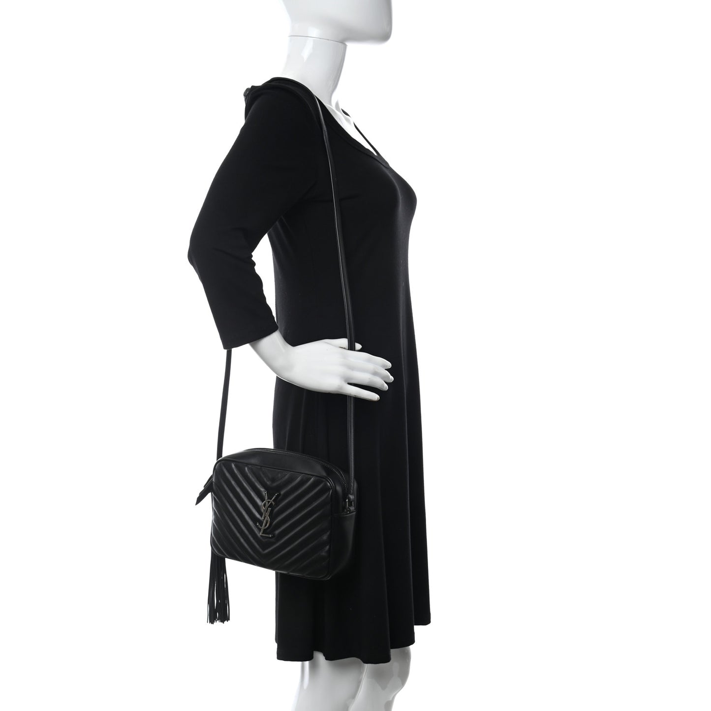 Calfskin Matelasse Monogram Lou Camera Bag Black