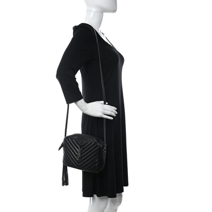 Saint Laurent Calfskin Matelasse Monogram Lou Camera Bag Black 2 of 13