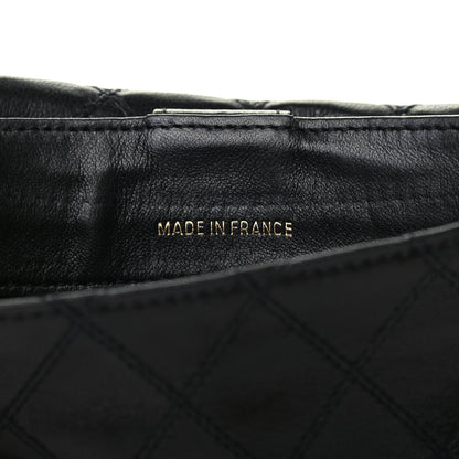 Chanel Lambskin Diamond Stitched Envelope Long Flap Wallet Black 7 of 7