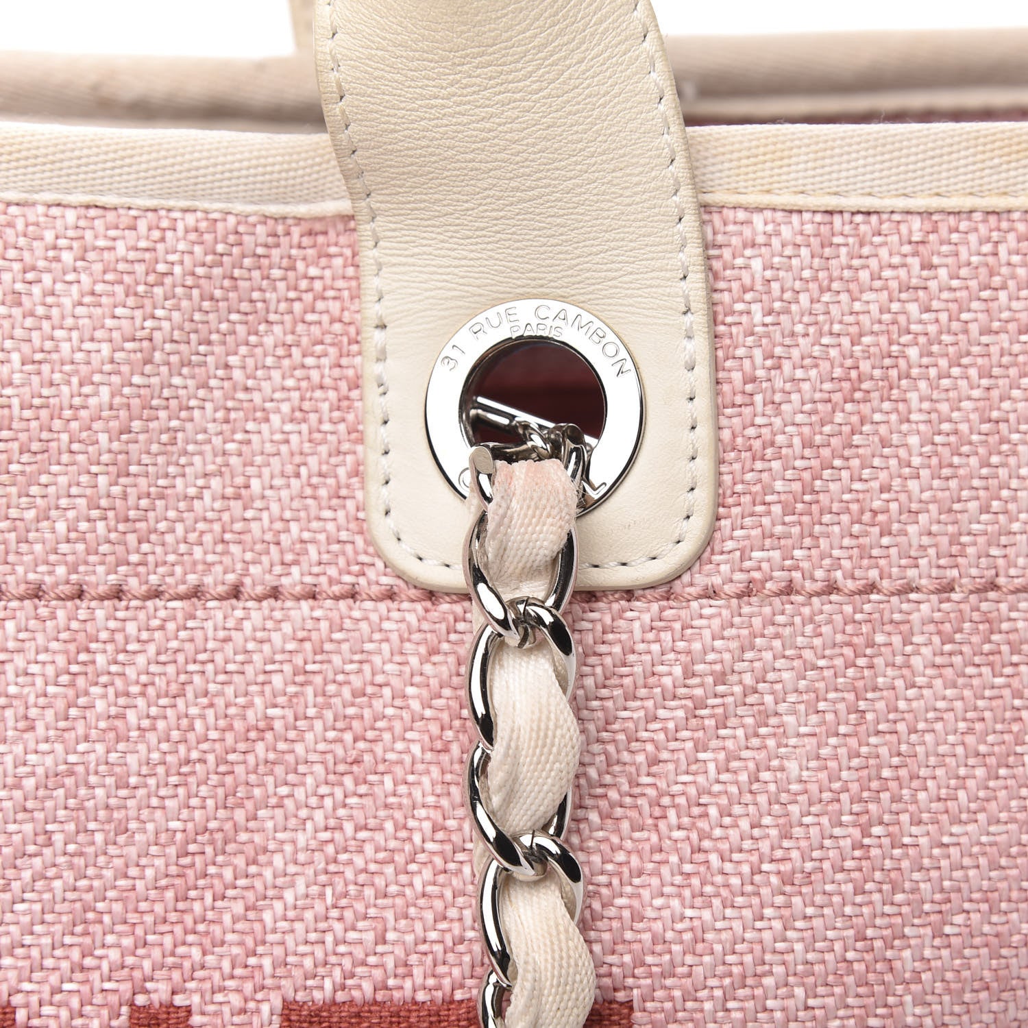 Chanel Canvas Medium Deauville Tote Pink 13 of 15