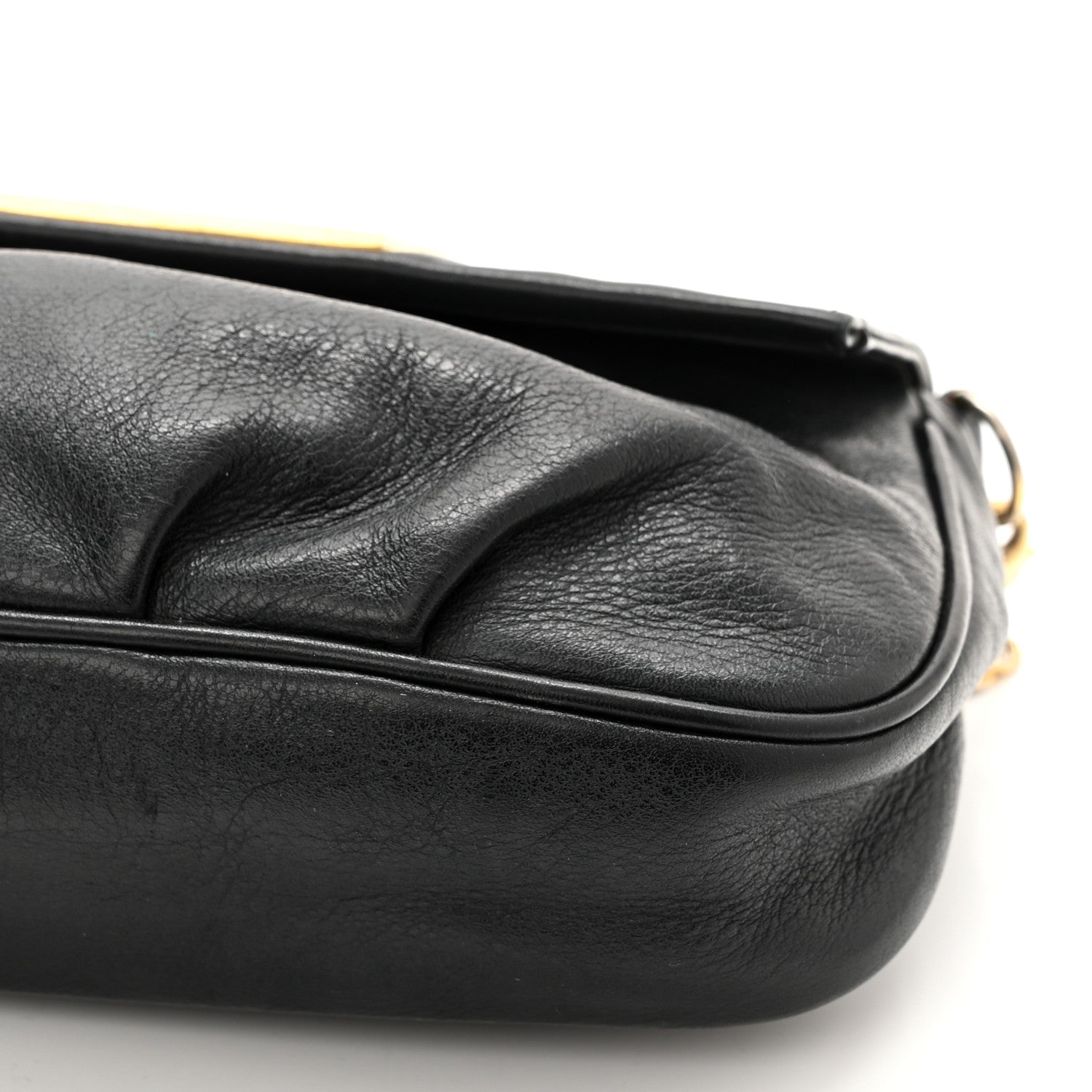 Fendi Vitello Flamingo Enamel Fendista Pouchette Crossbody Black 9 of 12