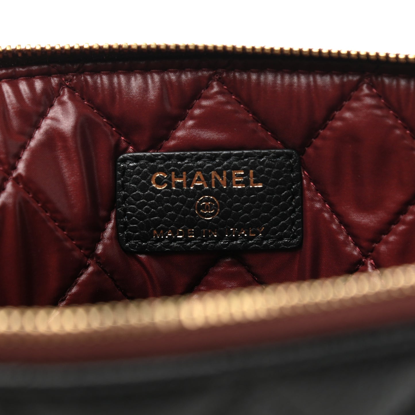 Caviar Quilted Large Cosmetic Case Black