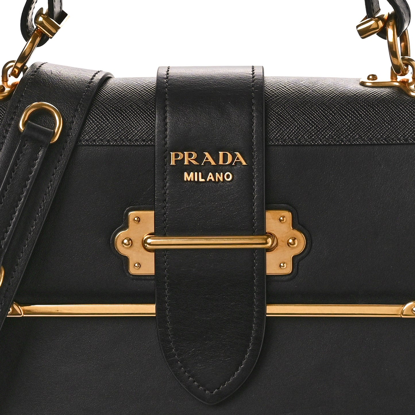 City Calfskin Saffiano Cahier Top Handle Bag Black