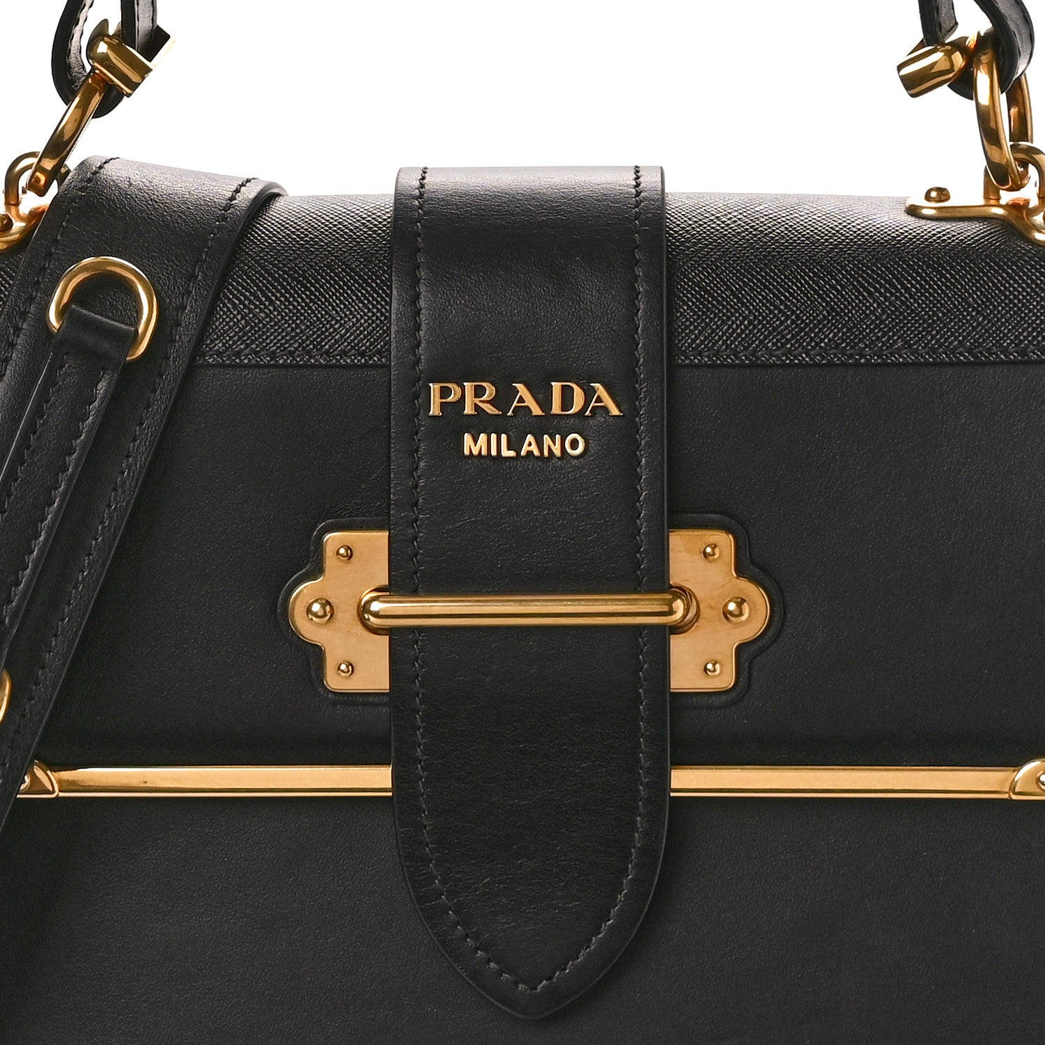 Prada City Calfskin Saffiano Cahier Top Handle Bag Black 8 of 10