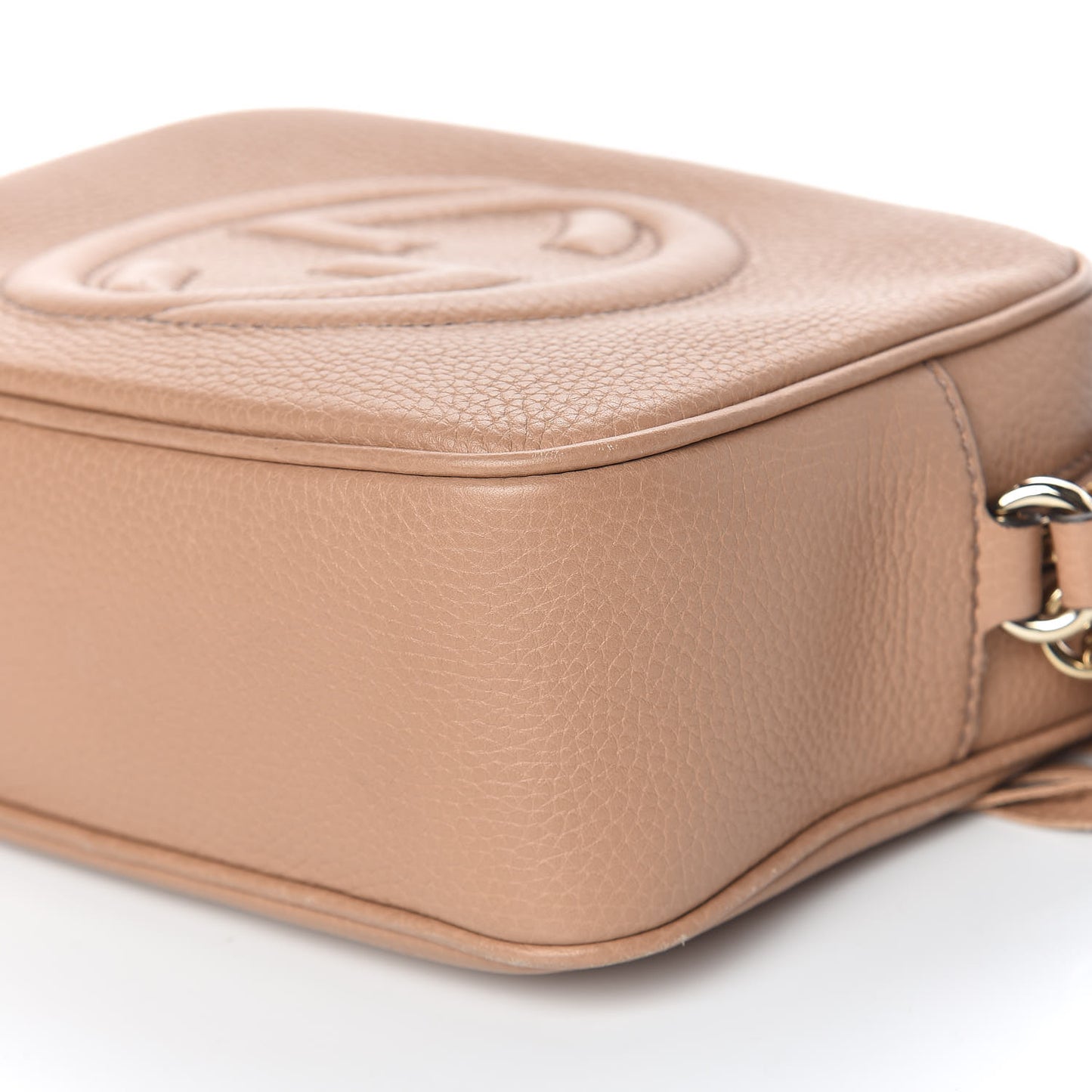 Pebbled Calfskin Small Soho Disco Bag Camelia