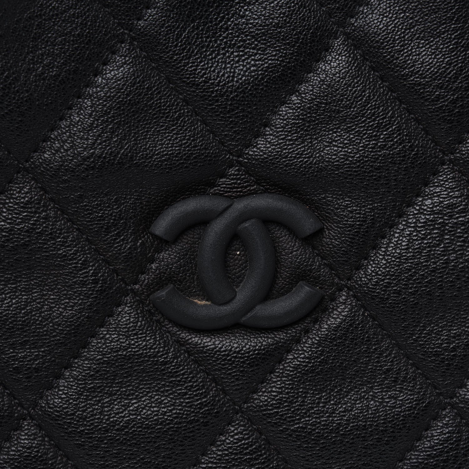 Chanel Calfskin Quilted Expandable Zip Shoulder Bag Black 17 of 17