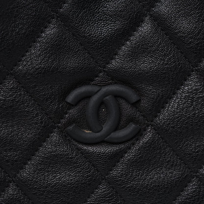 Chanel Calfskin Quilted Expandable Zip Shoulder Bag Black 17 of 17