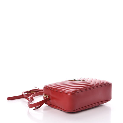 Saint Laurent Calfskin Matelasse Monogram Lou Camera Bag Red 4 of 9