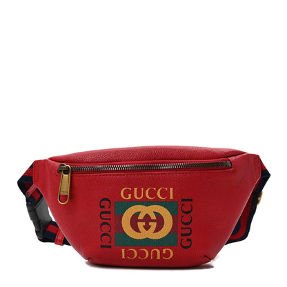 Gucci Grained Calfskin Small Logo Belt Bag Hibiscus Red 1 of 9