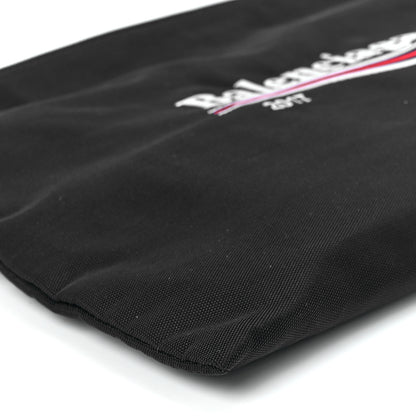 Balenciaga Nylon Political Campaign Logo Embroidered Documents Case Black 10 of 11