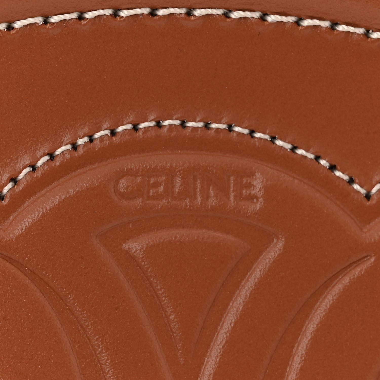Celine Smooth Calfskin Cuir Small Triomphe Oval Crossbody Purse Tan 6 of 10