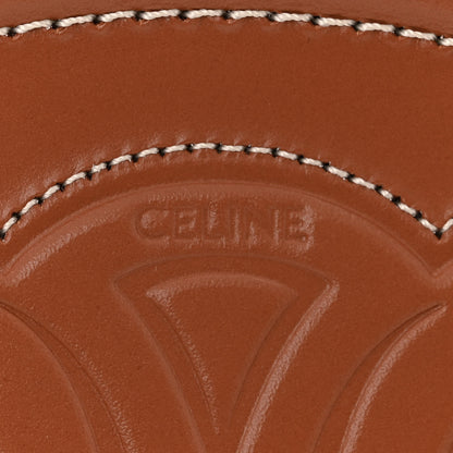 Celine Smooth Calfskin Cuir Small Triomphe Oval Crossbody Purse Tan 6 of 10