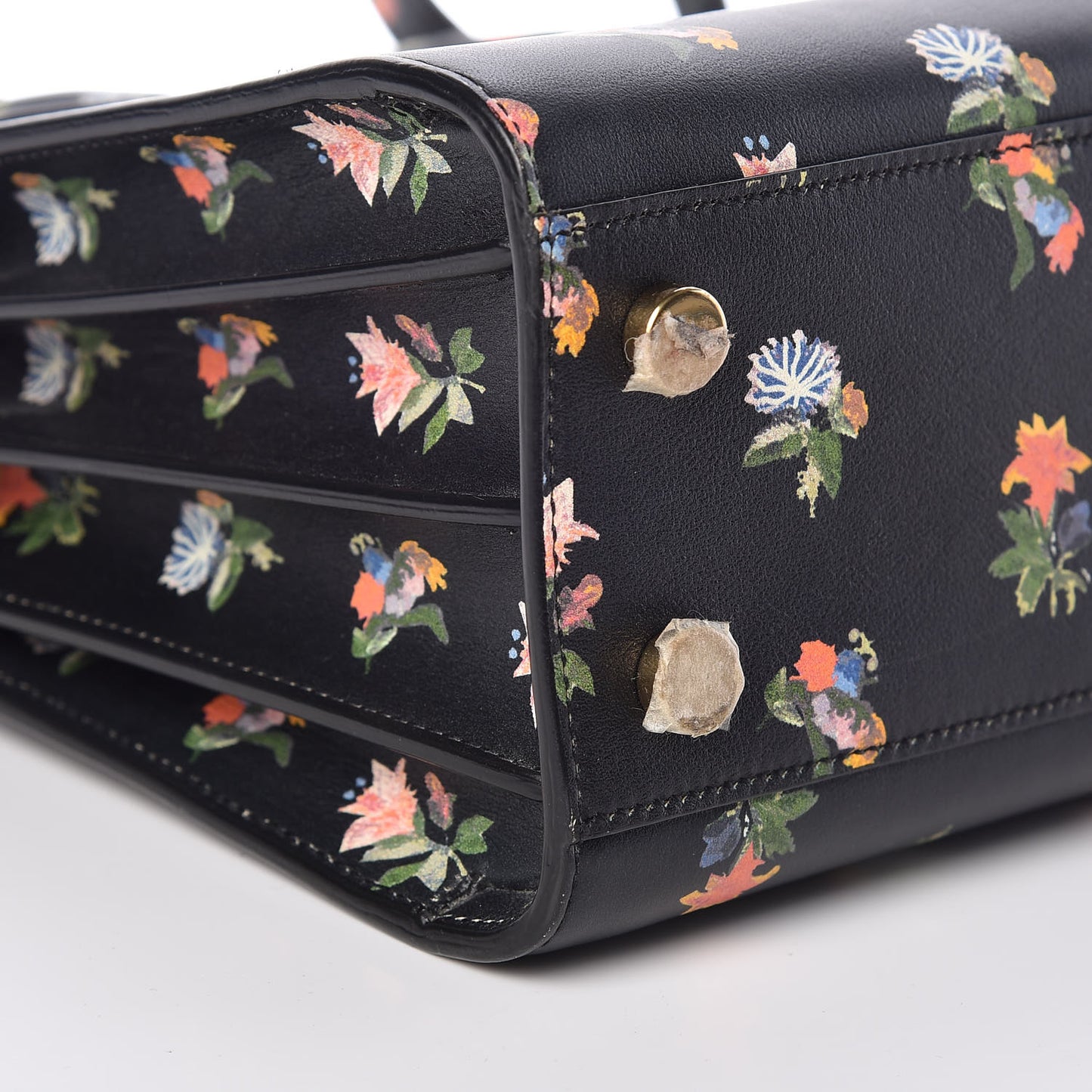 Calfskin Prairie Printed Nano Sac De Jour Black
