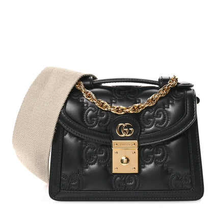 Gucci Calfskin GG Matelasse Mini Top Handle Shoulder Bag Black 8 of 12