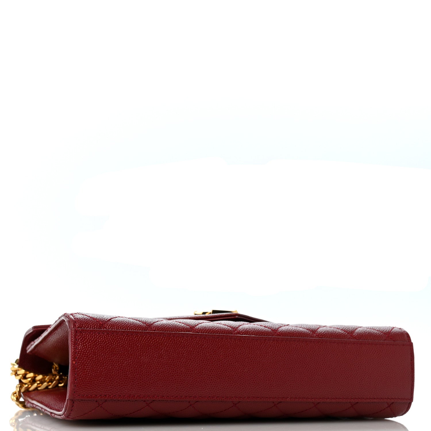 Saint Laurent Grain De Poudre Textured Mixed Matelasse Triquilt Medium Monogram Satchel Oxblood 4 of 12