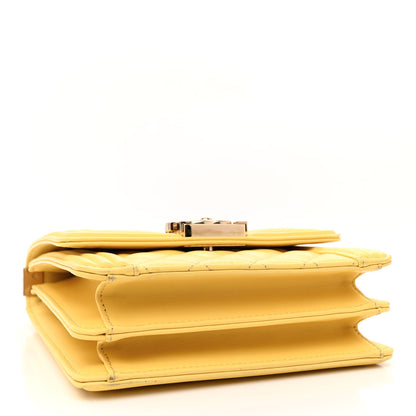 Chanel Lambskin Quilted North South Boy Flap Yellow 4 of 13