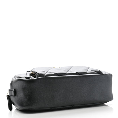Chanel Lambskin Quilted Double Zip Pouch Black 4 of 7