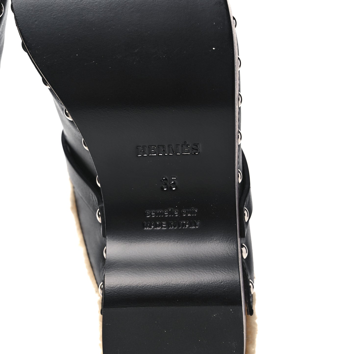 Calfskin Wool Carlotta Mules 35 Black