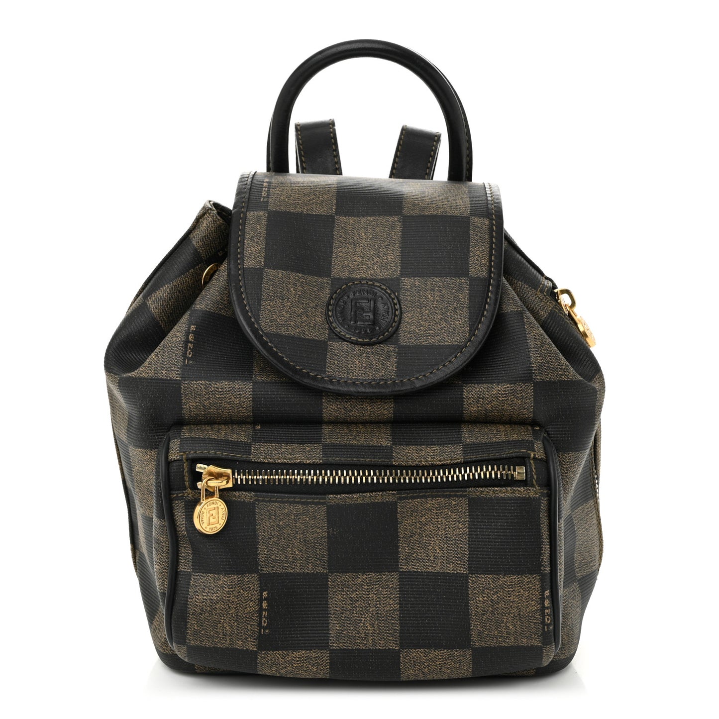 Coated Canvas Pequin Drawstring Backpack Tobacco