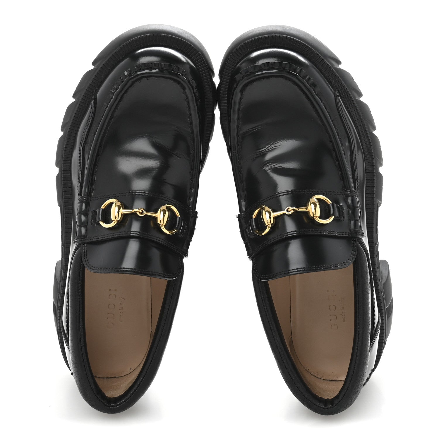 Gucci Cordovan Lux Womens Horsebit 45mm Platform Loafers 37 Black 2 of 8