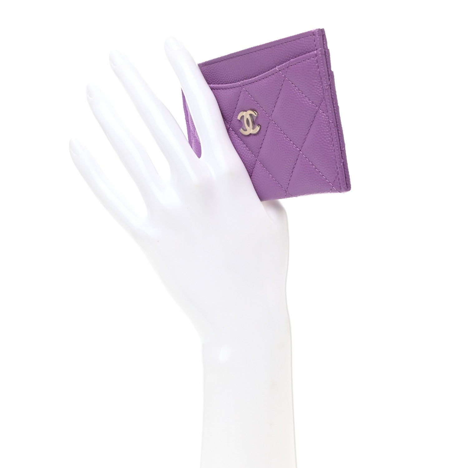 Chanel Caviar Quilted Card Holder Purple 2 of 7