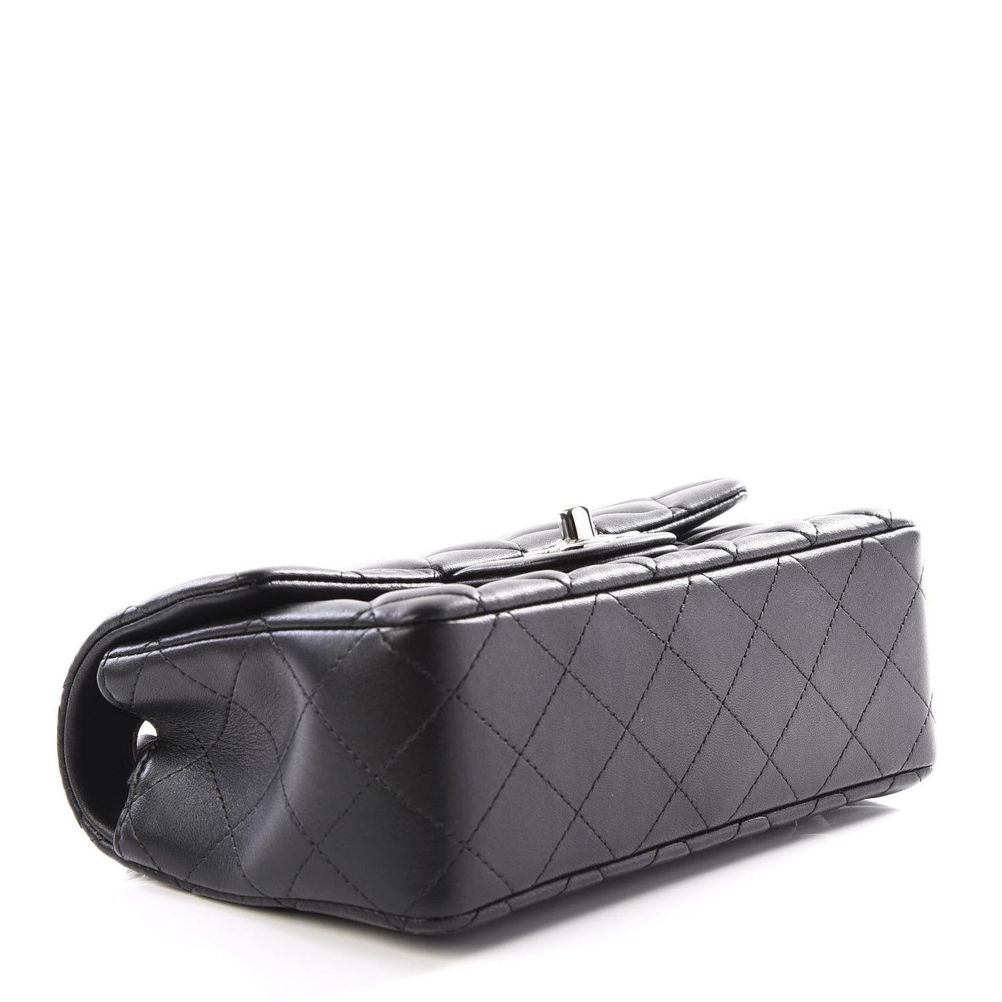 Lambskin Quilted Mini Rectangular Flap Black
