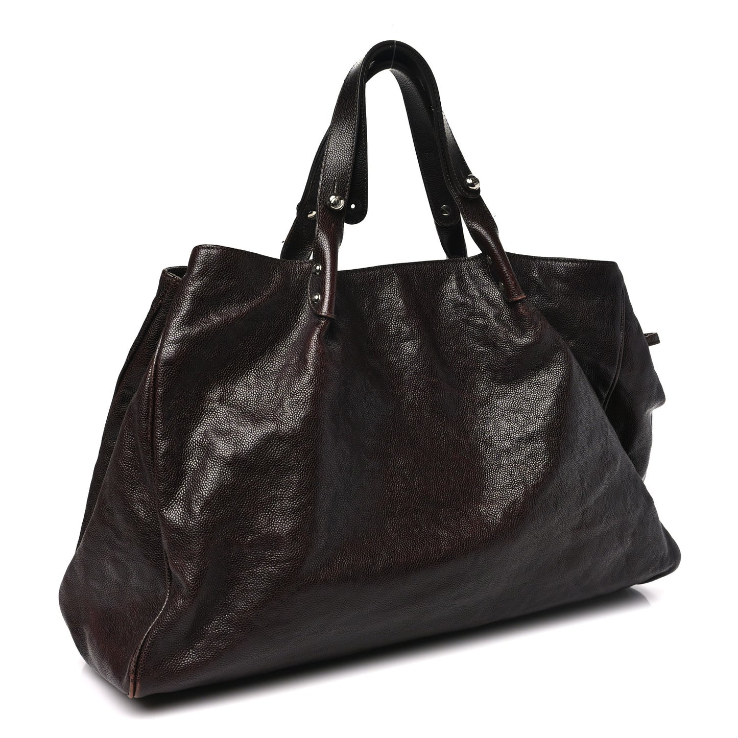 Glazed Caviar Reissue Double Pocket In The City Tote Brown