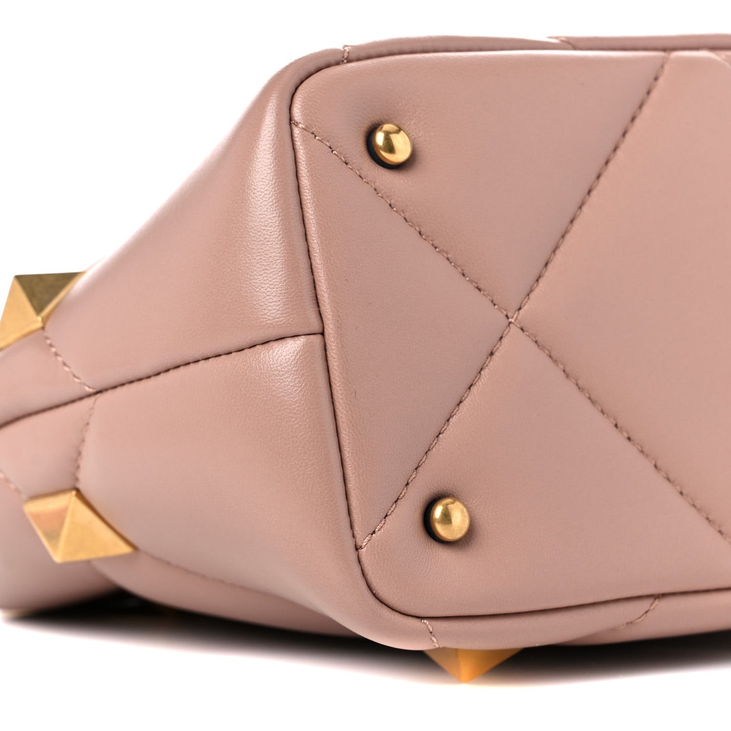 Nappa Small Roman Stud The Handle Bag Rose Cannelle