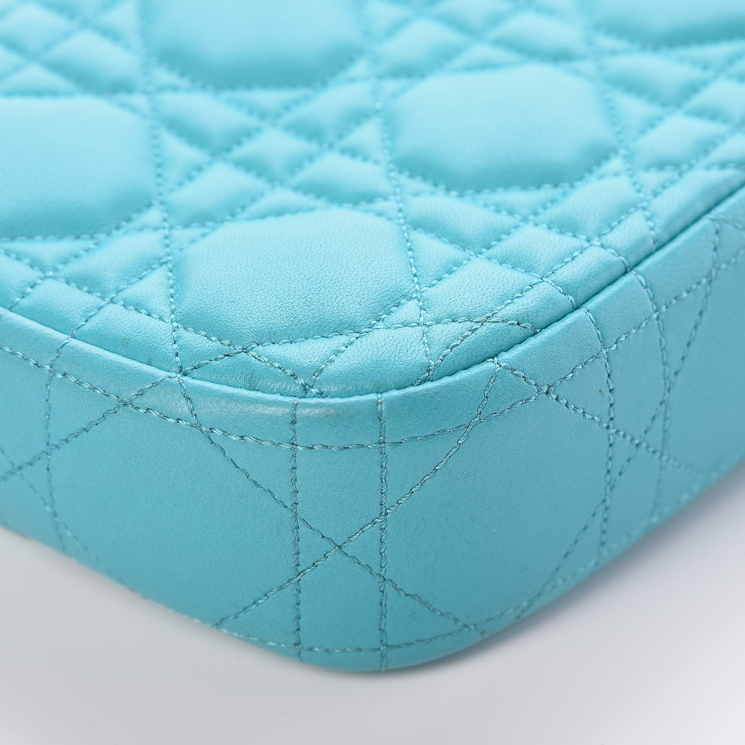 Christian Dior Lambskin Cannage Miss Dior Promenade Pouch Turquoise 11 of 15