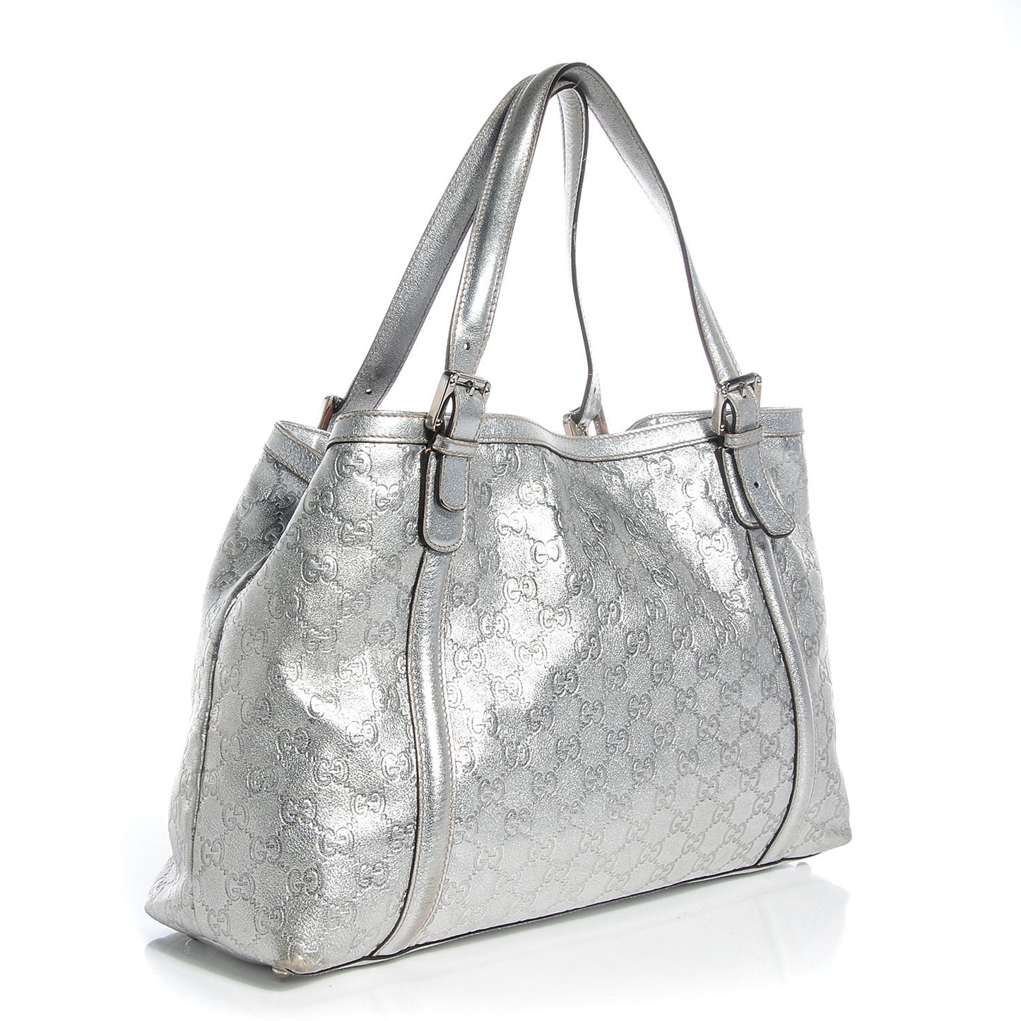 Guccissima Britt Medium Tote Silver