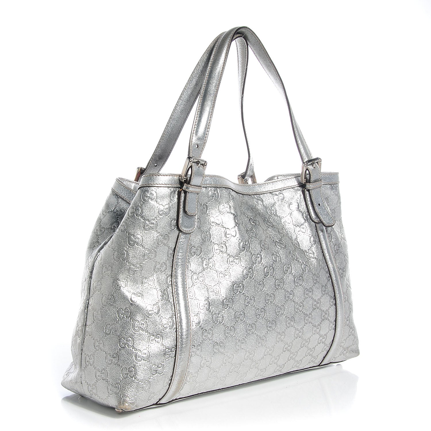 Gucci Guccissima Britt Medium Tote Silver 3 of 8