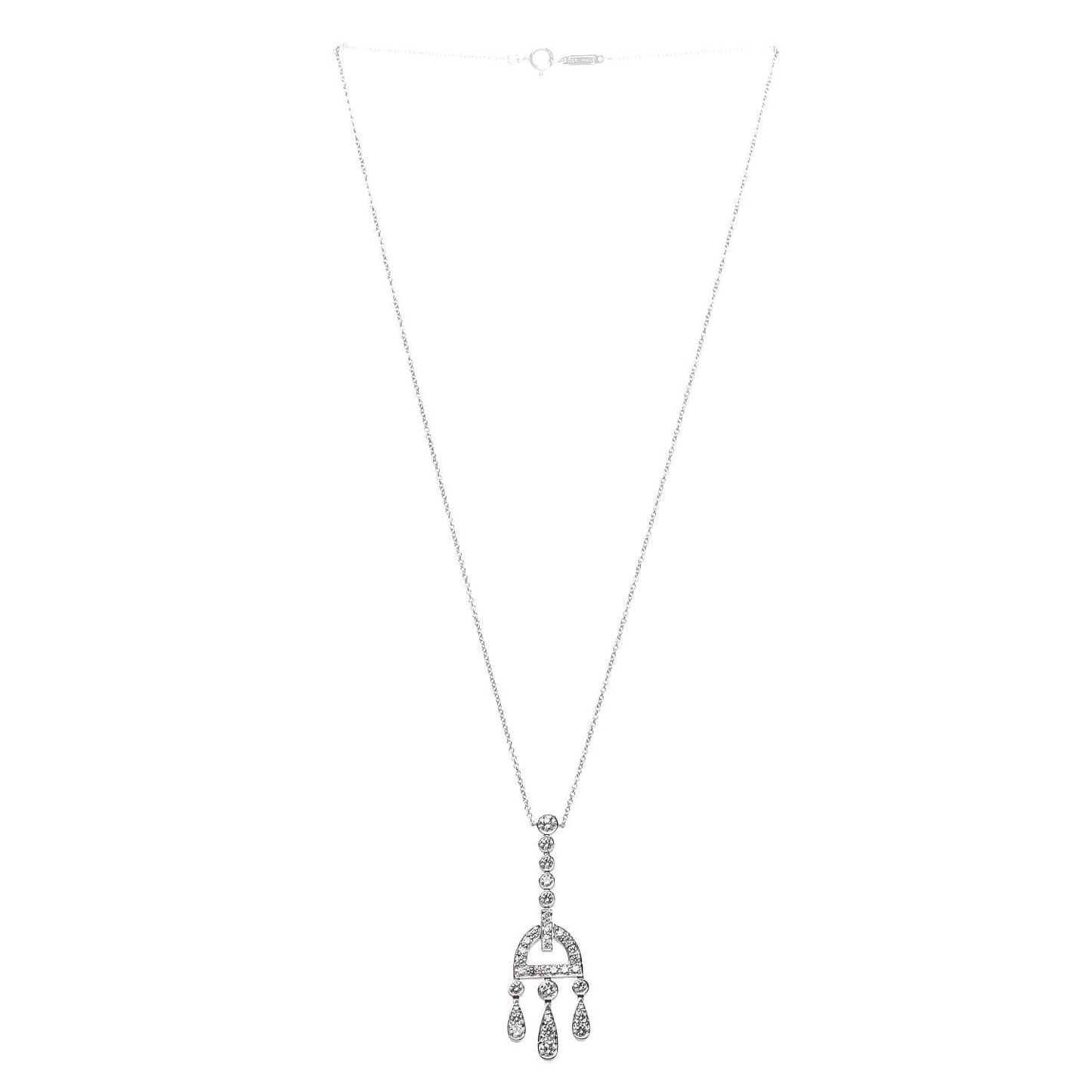 Platinum Diamond Jazz Buckle Pendant Necklace