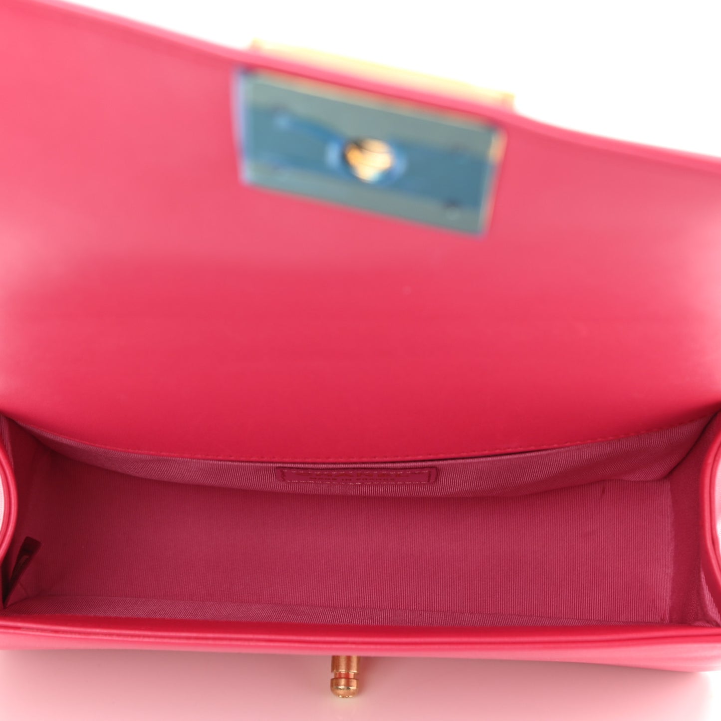 Lambskin Quilted Medium Boy Flap Fuchsia