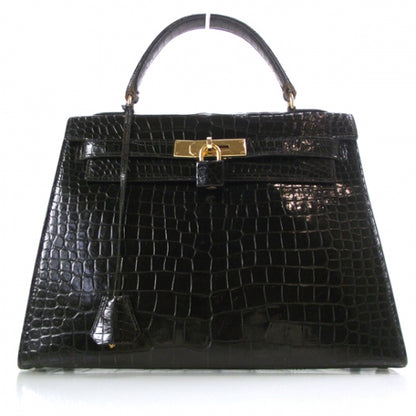 Hermes Porosus Crocodile Kelly 28 Black 1 of 10