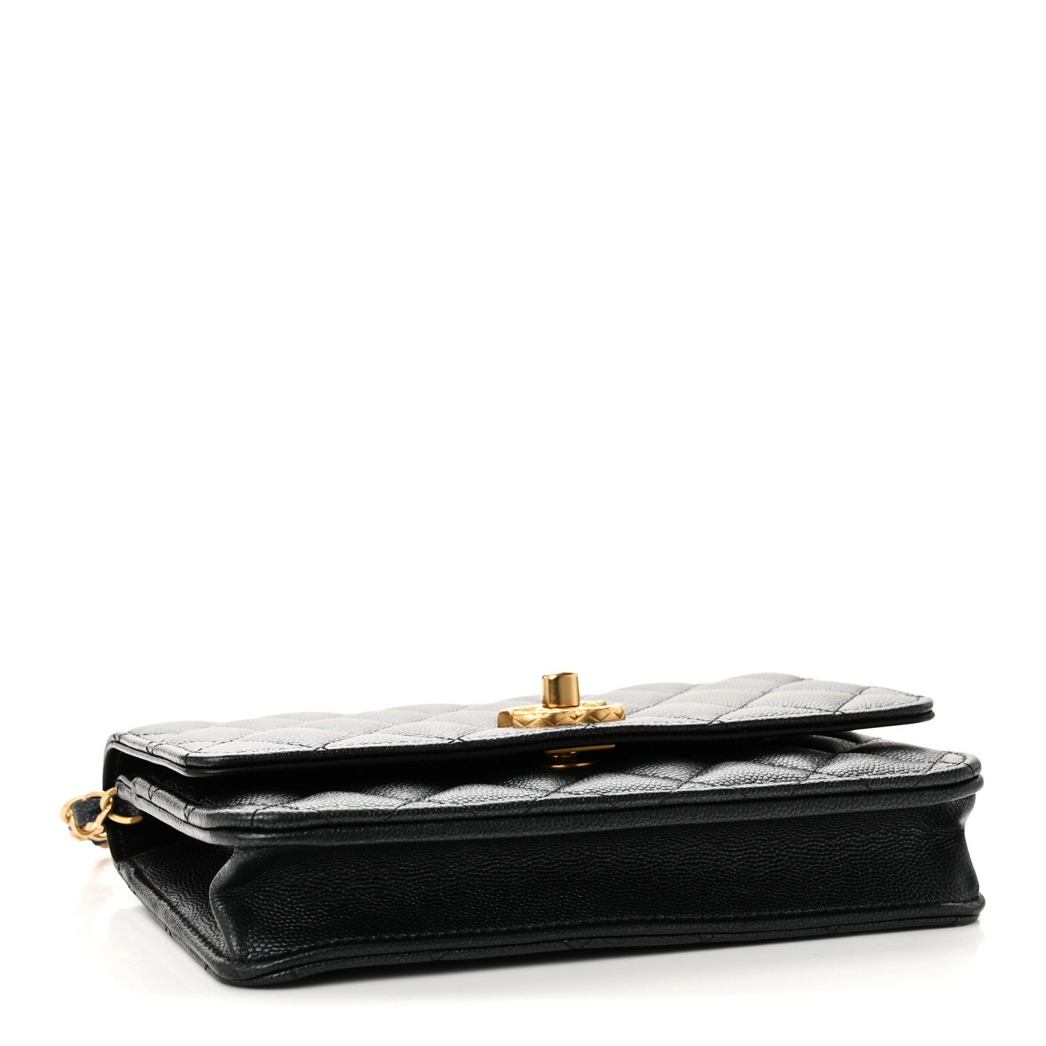 Chanel Pearly Caviar Quilted Fit For You Wallet On Chain WOC Black 4 of 11