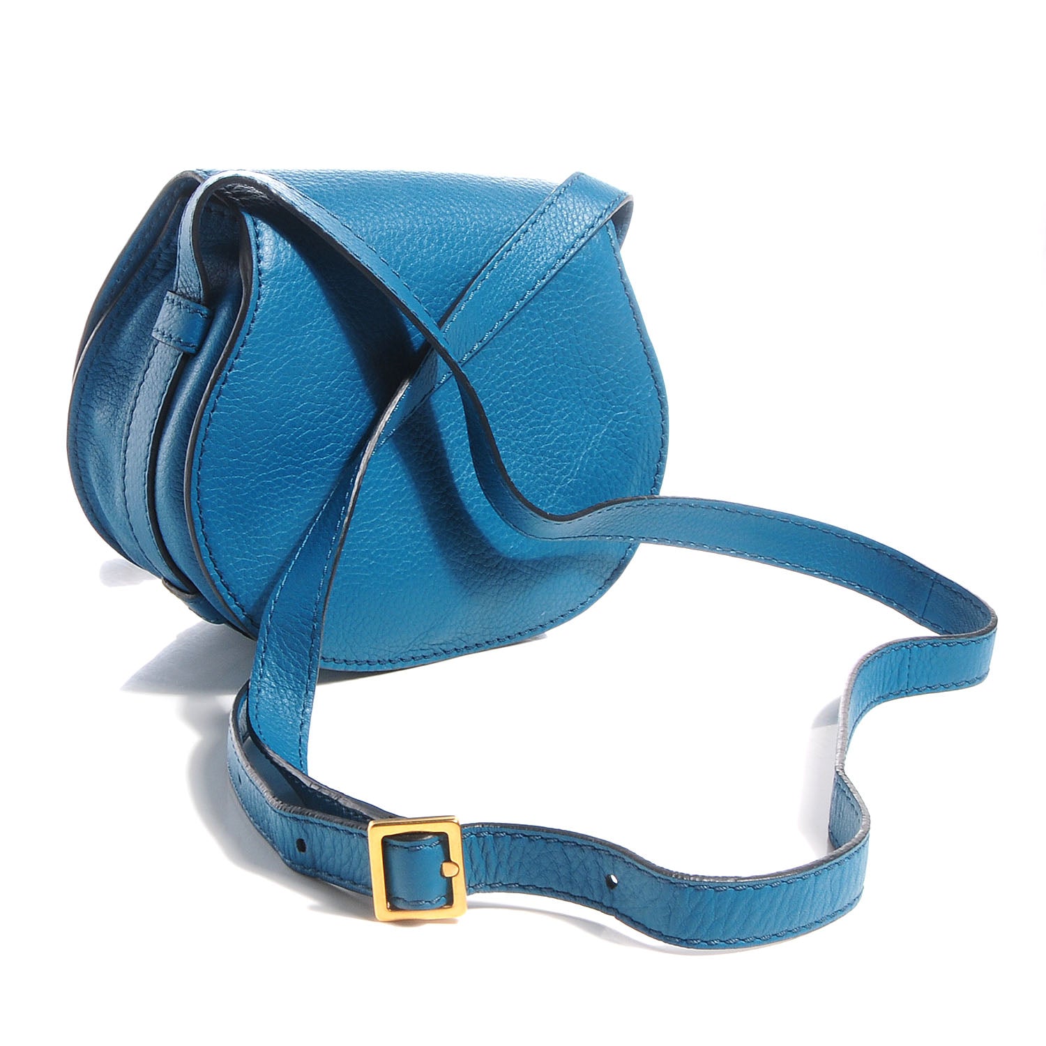 Chloe Calfskin Mini Marcie Round Crossbody Bag Laguna Blue 3 of 10