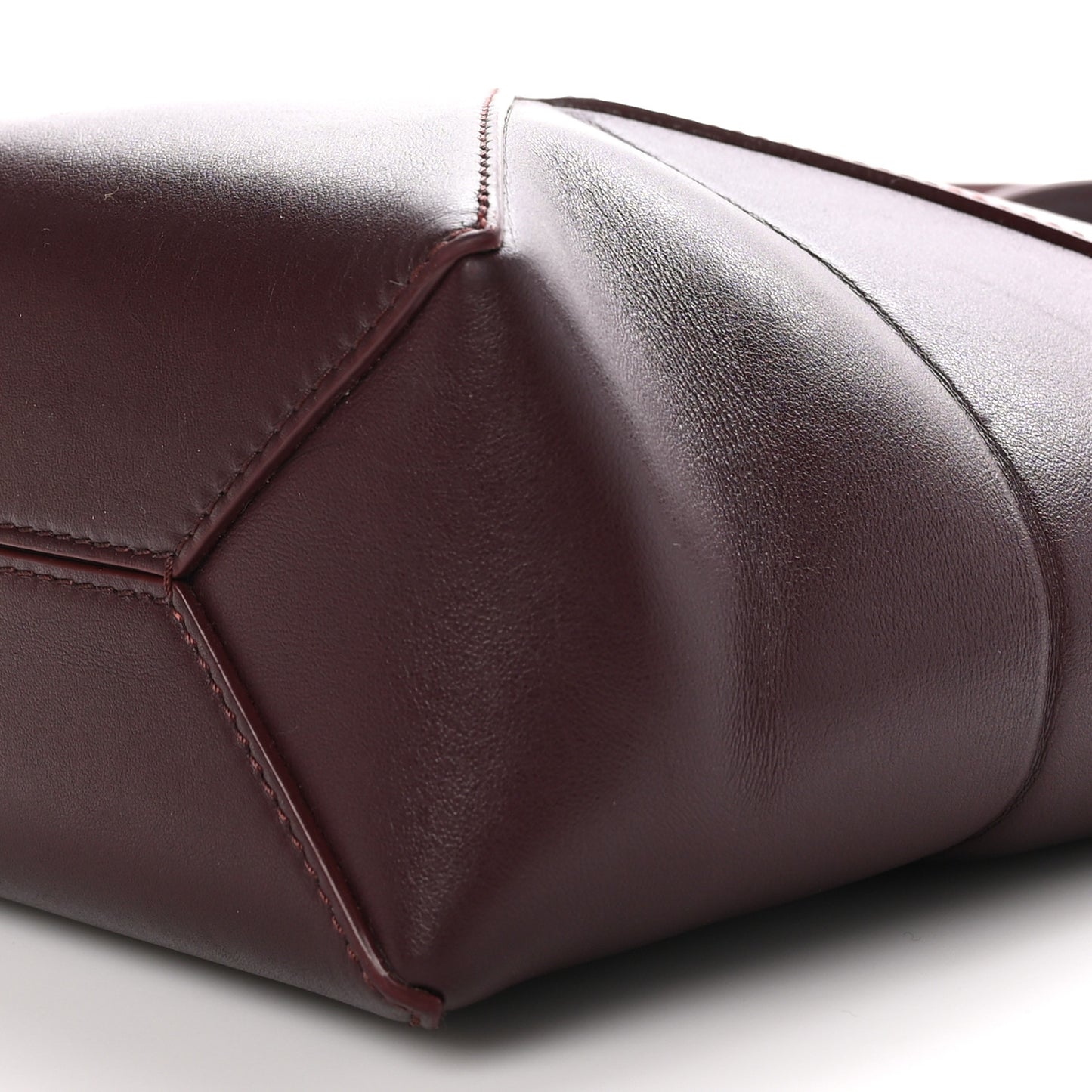 Shiny Calfskin Mini Puzzle Fold Tote Burgundy