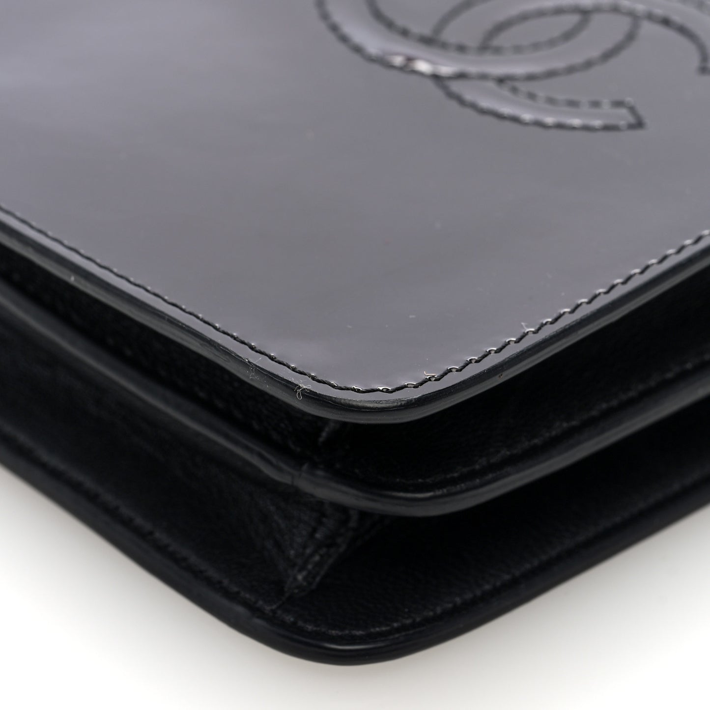 Patent CC Phone Holder Crossbody Black