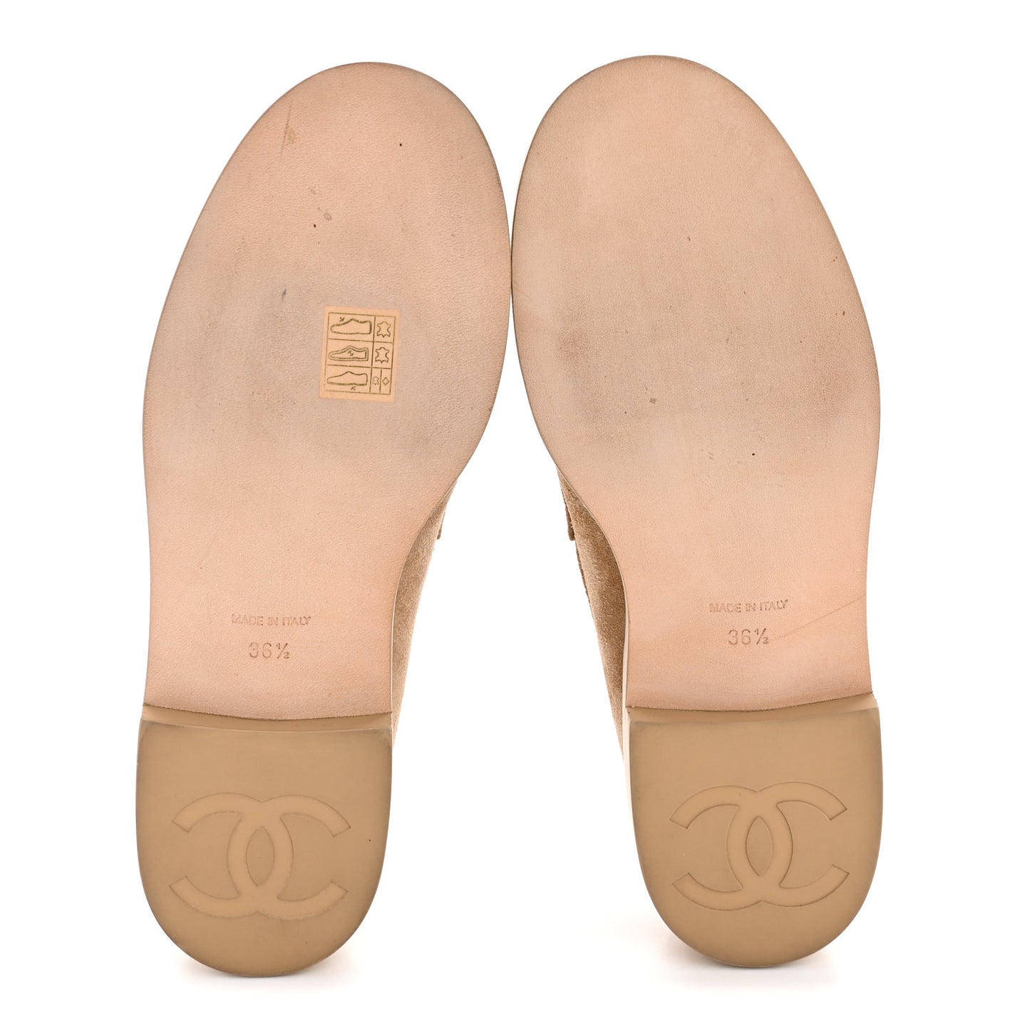Suede CC Loafers 36.5 Dark Beige