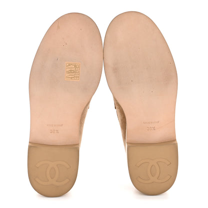 Chanel Suede CC Loafers 36.5 Dark Beige 6 of 9