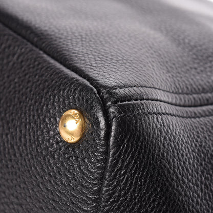 Prada Vitello Daino Side Pocket Tote Black 12 of 12