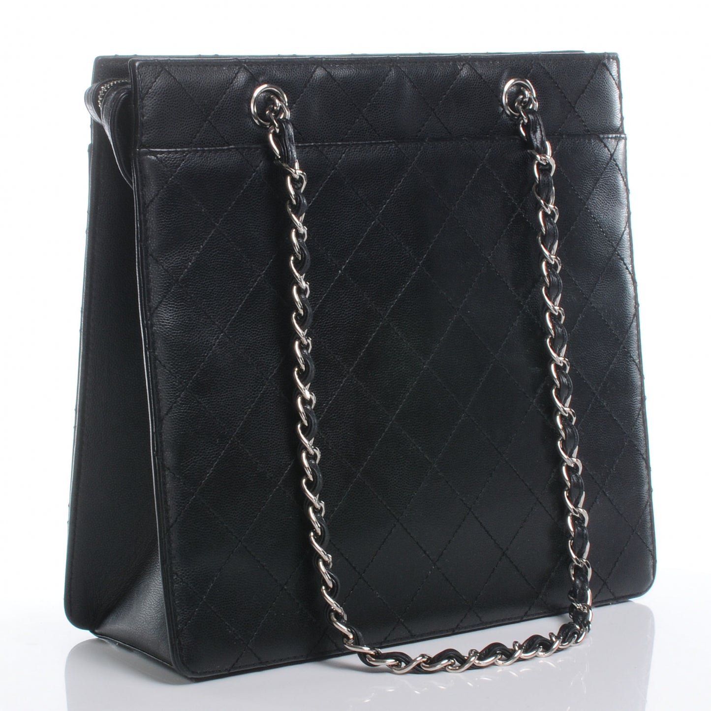 Caviar Quilted Shoulder Bag Black